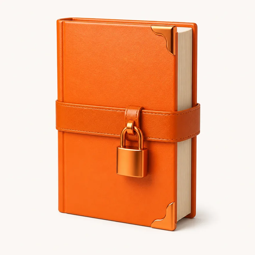 Book with padlock strap — Love