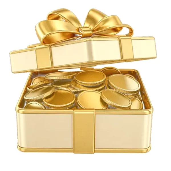 Gift box with coins — Love