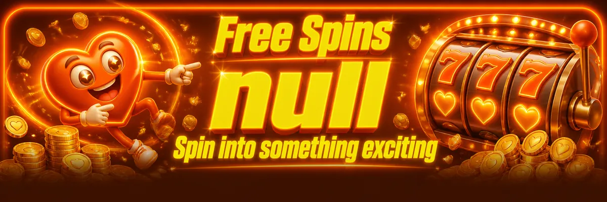 Orange and yellow Love Casino banner showing a glowing heart mascot beside spinning reels