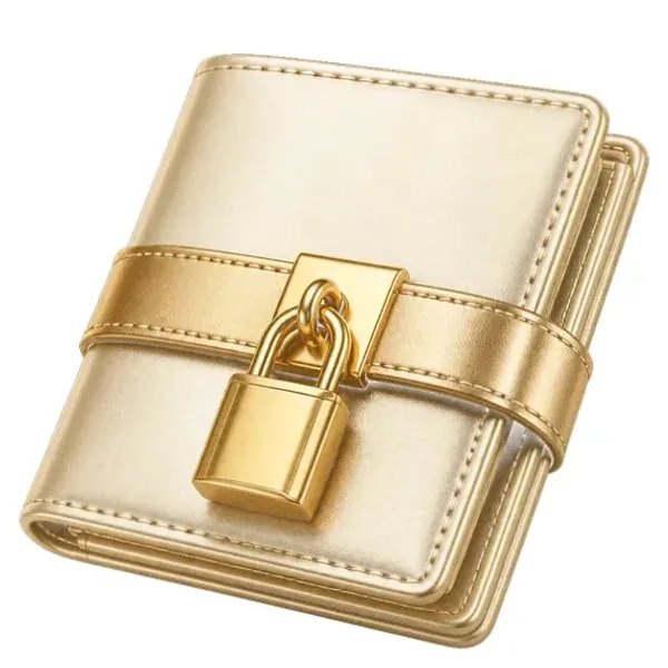 Locked leather wallet — Love